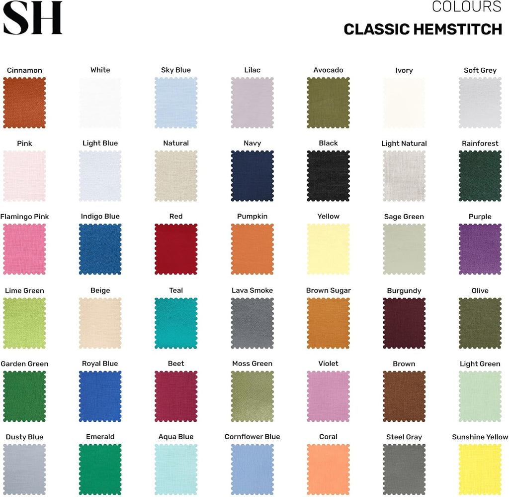 Solino Home Dusty Blue Linen Tablecloth 60 x 120 Inch - 100% Pure Linen Hemstitch Table Cloth for Rectangle Tables - Classic Hemstitch, Machine Washable Tablecloth for Summer