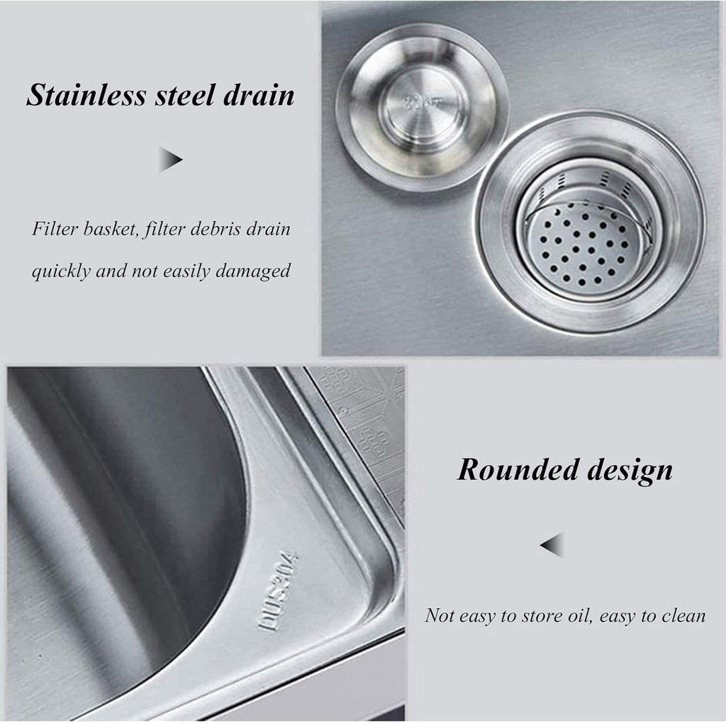 Single Bowl Sink Stainless Steel Commercial Utility Basin with Faucet, Free Standing 1 Compartment Sink for Bar, Restaurant, Kitchen, Hotel and Home