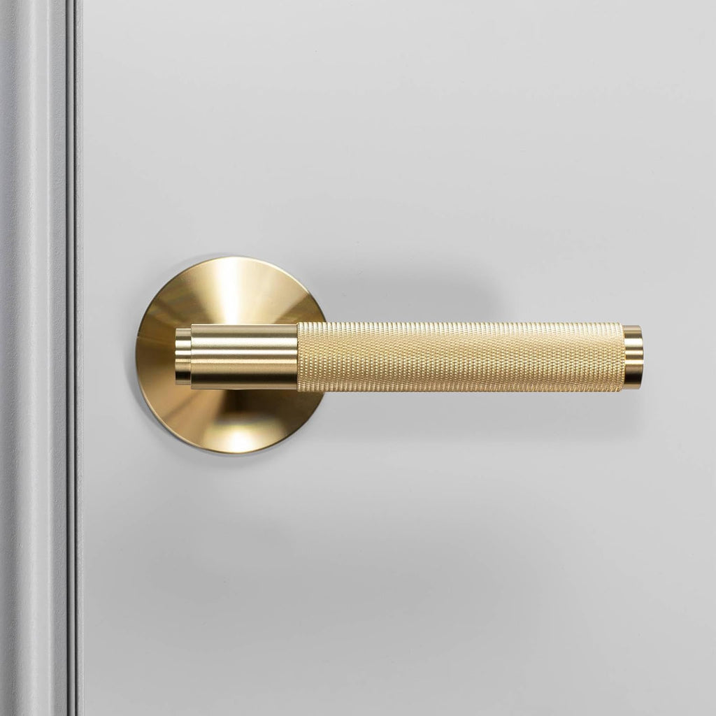 Buster and Punch Door Handle Set Privacy Cross Knurl (Smoked Bronze)
