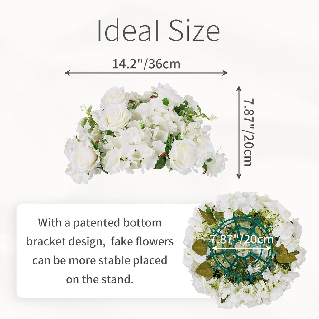 White Flowers Balls for Centerpieces: 10 PCS 14.2' Diam Flower Centerpieces for Tables in Wedding Reception Decorations Arrangement for Party Celebration Planners
