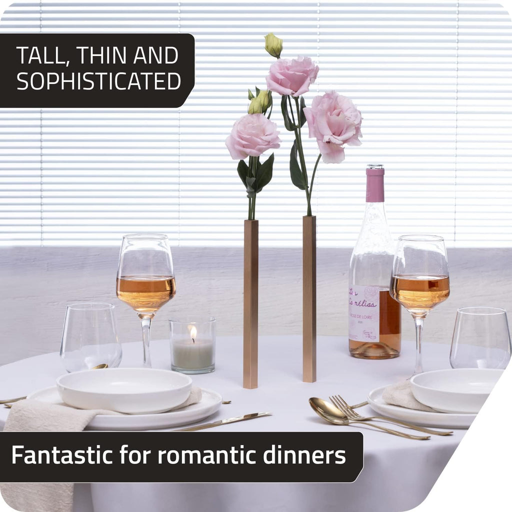 PELEG DESIGN Magnetic Bud Vase Set (Gold) - Unique Home Decor Gift & Modern Table Centerpiece - 20 Aluminum Single Stem Vases - 9.4' Tall Gravity Defying Decor
