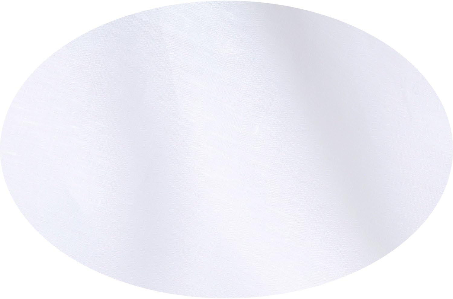 Huddleson White Oval Linen Tablecloth 67x104 Oval Table Cloth Luxury Italian Linen Sewn in US