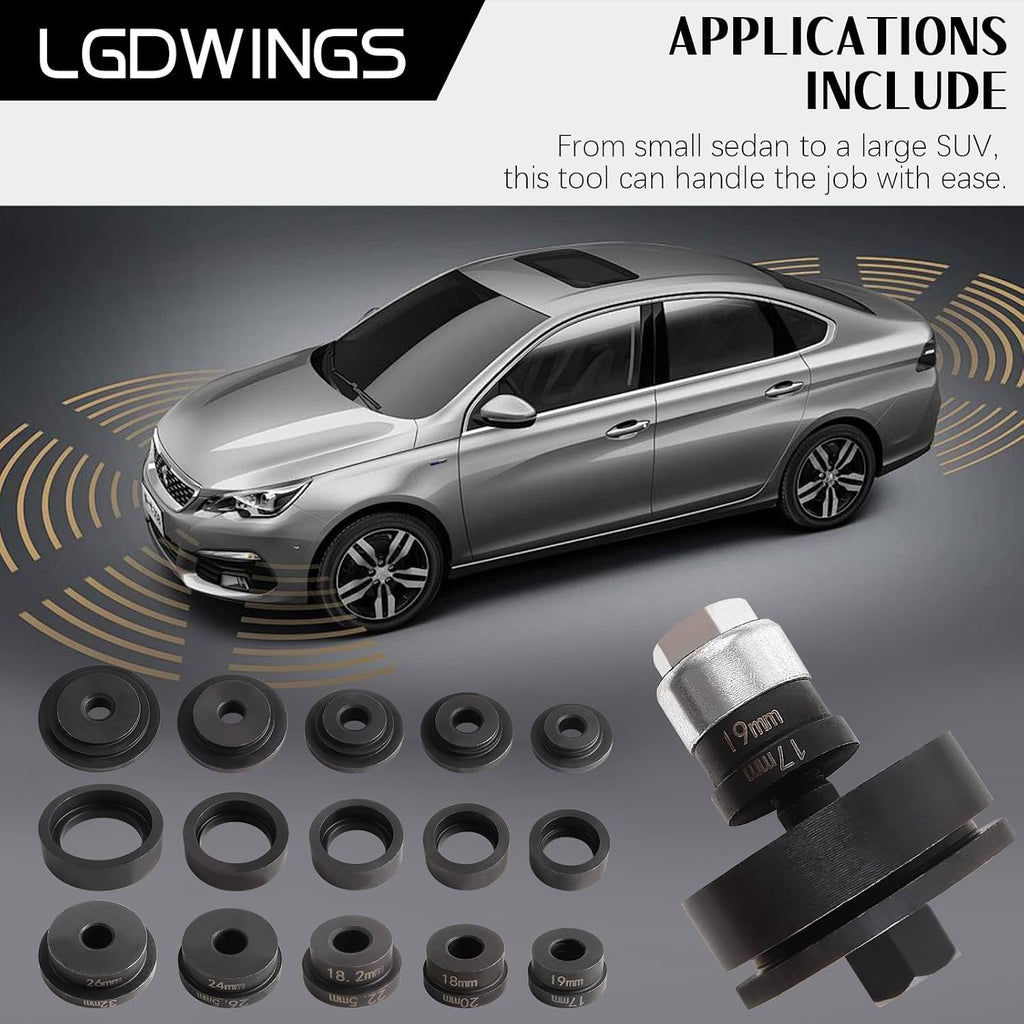 17-Pc Parking Sensor Hole Cutter Kit, Bumper Sensor Hole Punch Kit for VW & Cars, Park Sensor Hole Punch Tool and Lens Hole Maker, Manual Bumper Hole Cutting Tool Set 17-32mm