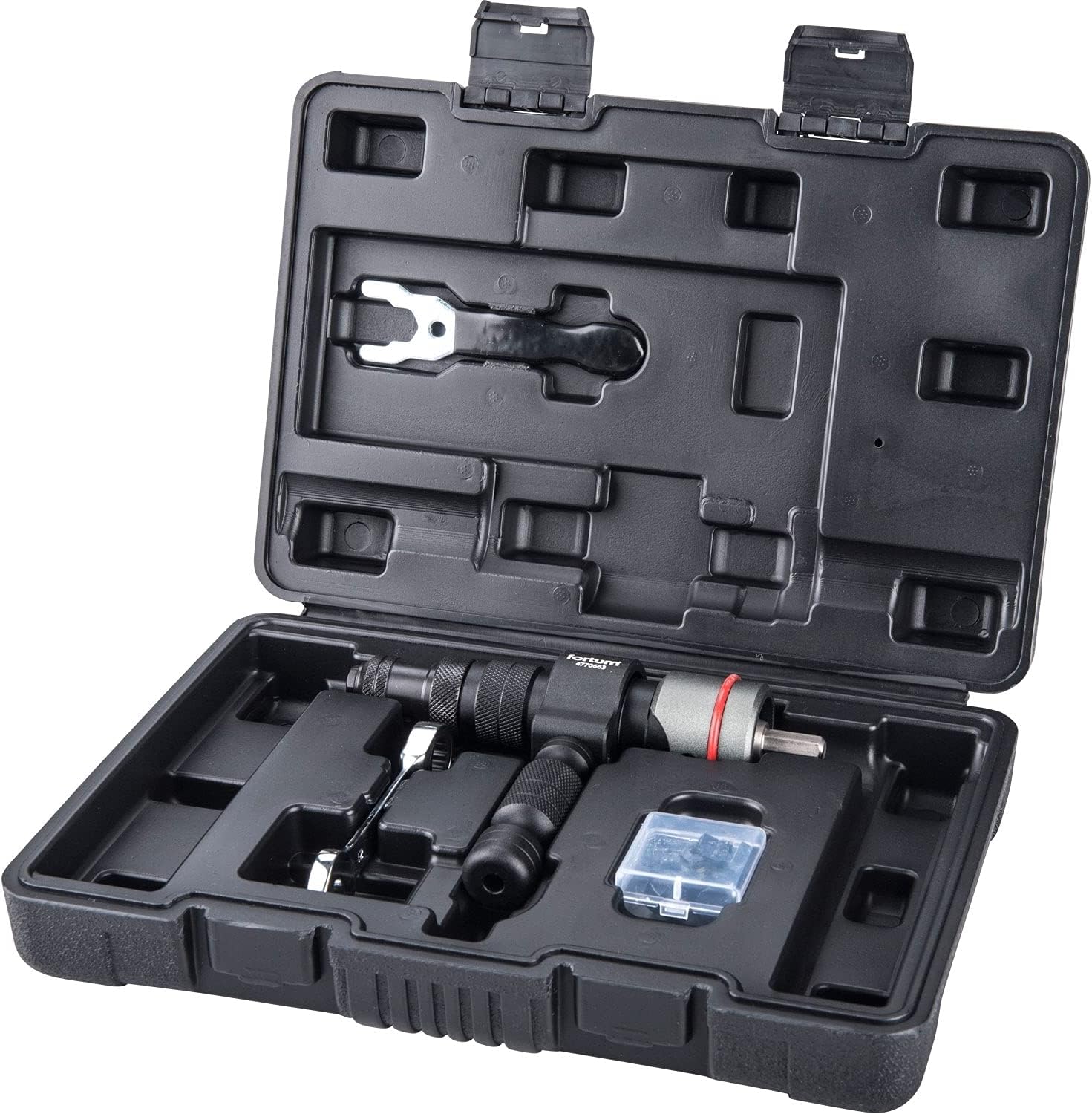 Heavy Duty Fortum Electric Blind Pop Riveter Rivet Gun Drill Attachment Kit with Torque Handle 2.4mm - 6.4 mm