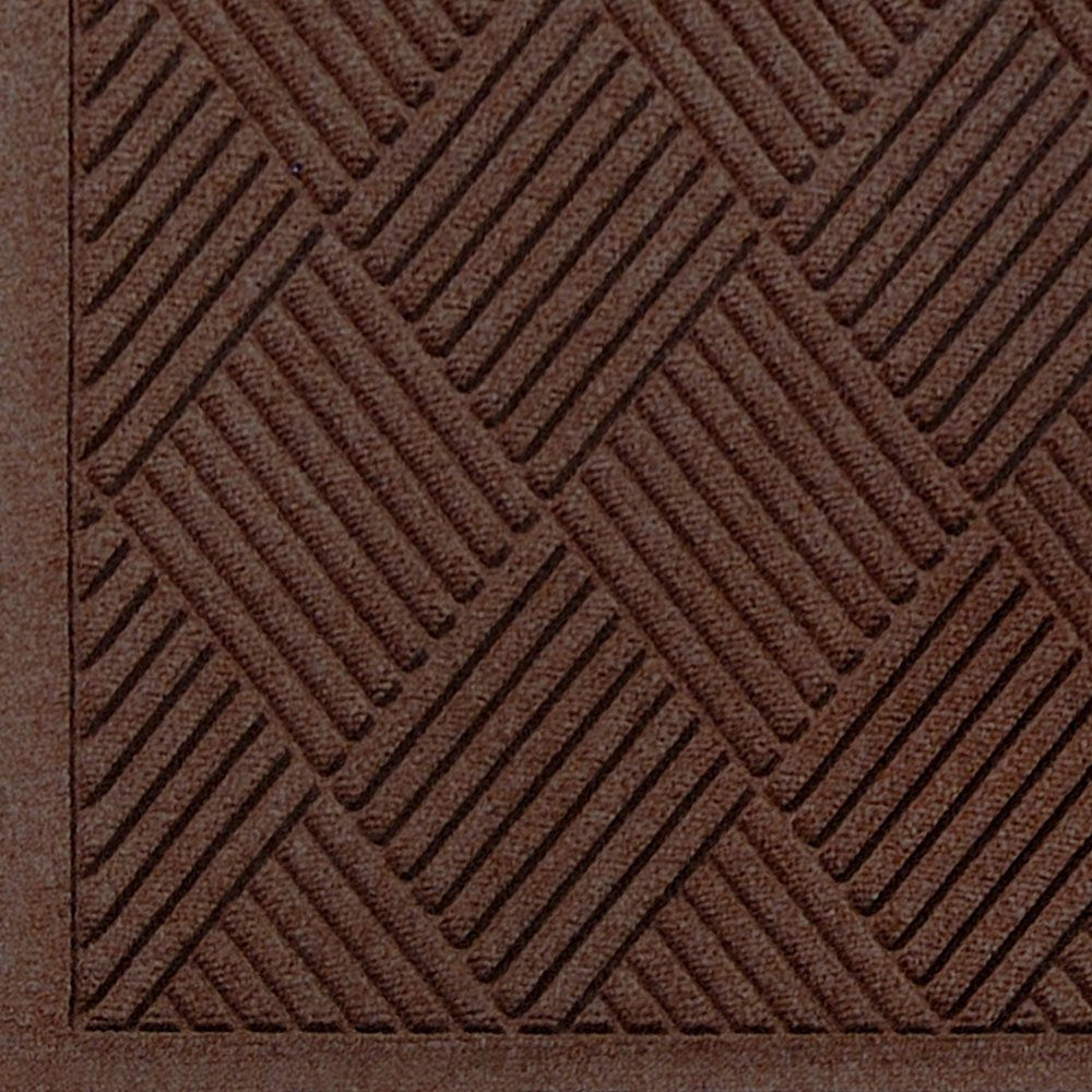 M+A Matting WaterHog Fashion Diamond-Pattern Commercial Grade Entrance Mat, Indoor/Outdoor Medium Brown Floor Mat 5' Length x 3' Width, Dark Brown