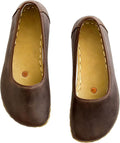 Grounding Shoes for Women, Barefoot Leather Shoes,Earthing with Copper Rivet, Wide Toe Box, Minimalistic Shoes, Gifts for Him | Bitter Brown