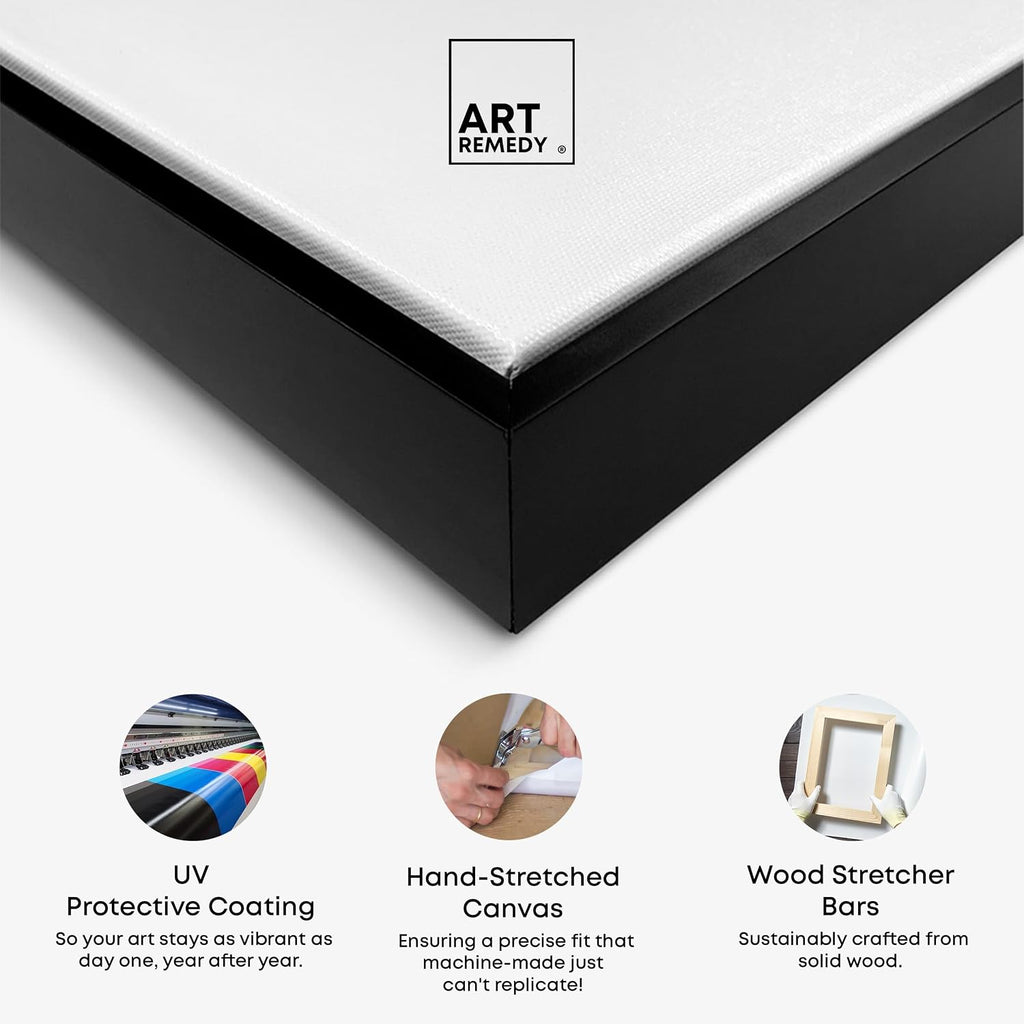 Art Remedy Rocks and Breaking Waves Canvas Coastal Classic Art, Black Frame, 30' x 20'