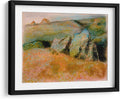 Canvas Lab | Landscape with Rocks by Edgar Degas | 31 x 23 in | Fine Art Framed Print, Frame Color: Black, With Mat | Classical art, Impressionism, Scenery