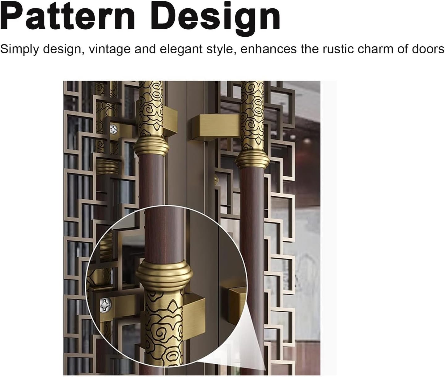 Stainless Steel Door Pull Handle,16/24/32 Inch for Glass Door Sliding Door Large Door Handles,Gold, Bronze, Red Bronzeblack,Retro Design (B-120cm(47.2in) 90cm(35.4in)