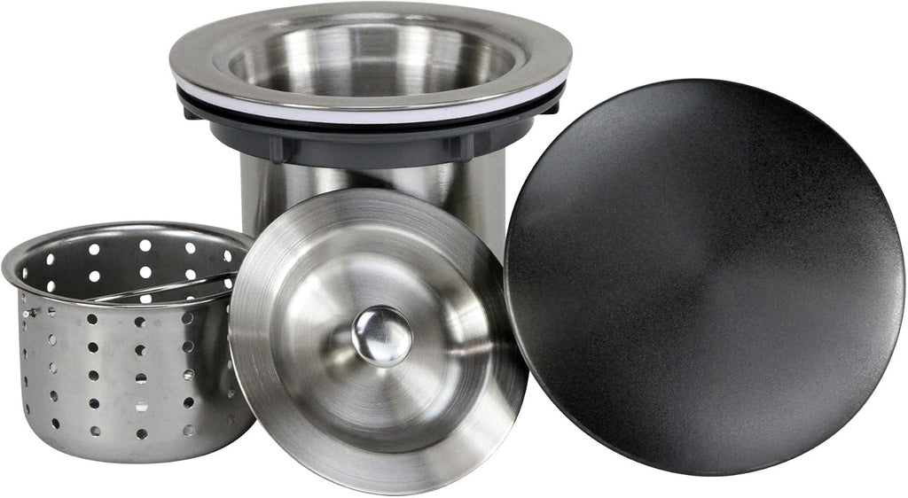 KINGSMAN ALL-IN-ONE Workstation 48 in. 16-Gauge Undermount Double Bowl Stainless Steel Kitchen Sink w/Build-in Ledge and Accessories (Galaxy Pearl Black)
