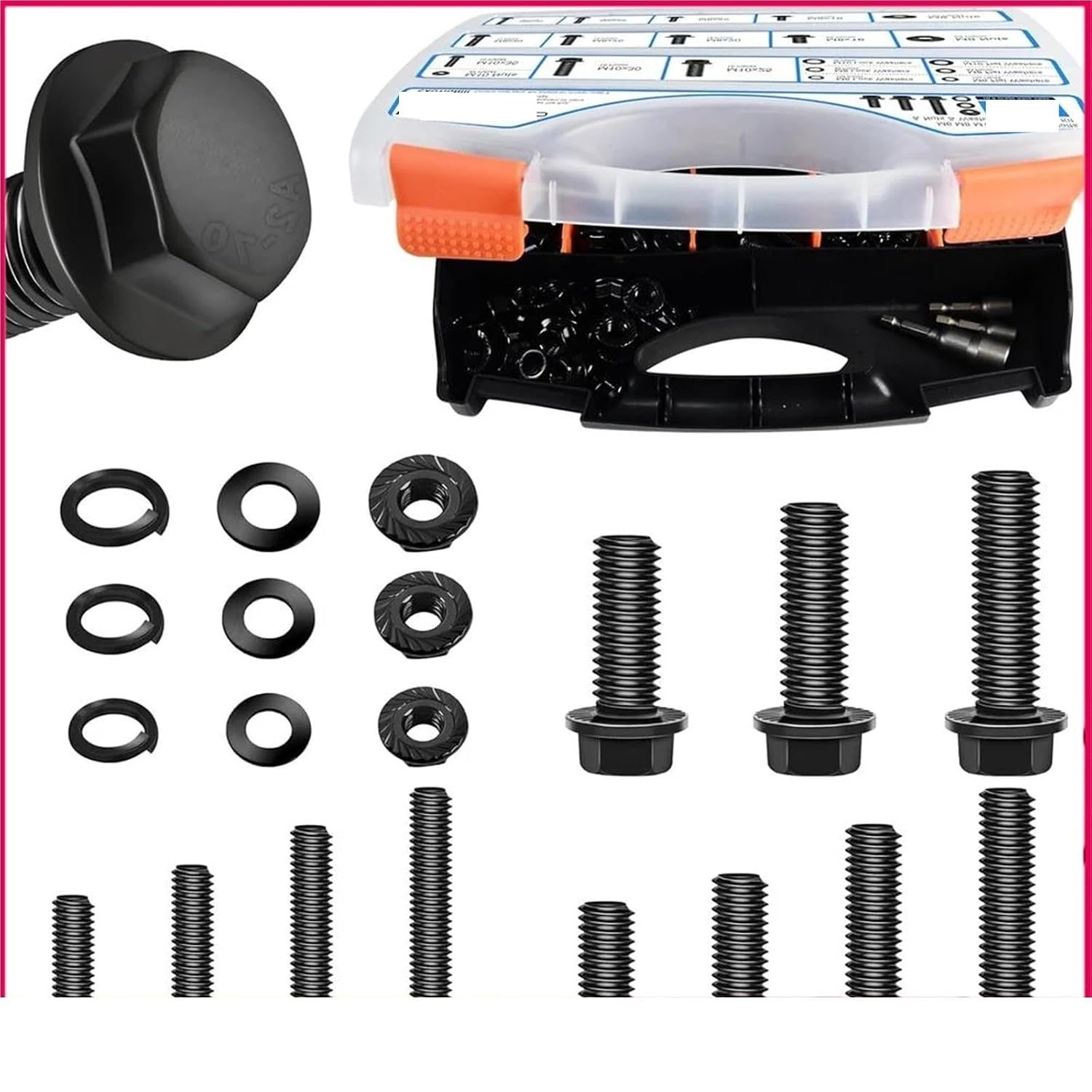 Set Screw Assortment Kit 830Pcs Carbon Steel Metric Hex Flange Assorted Bolts Kit for Homeowners,DIYers,Mechanics,Industrial Workers
