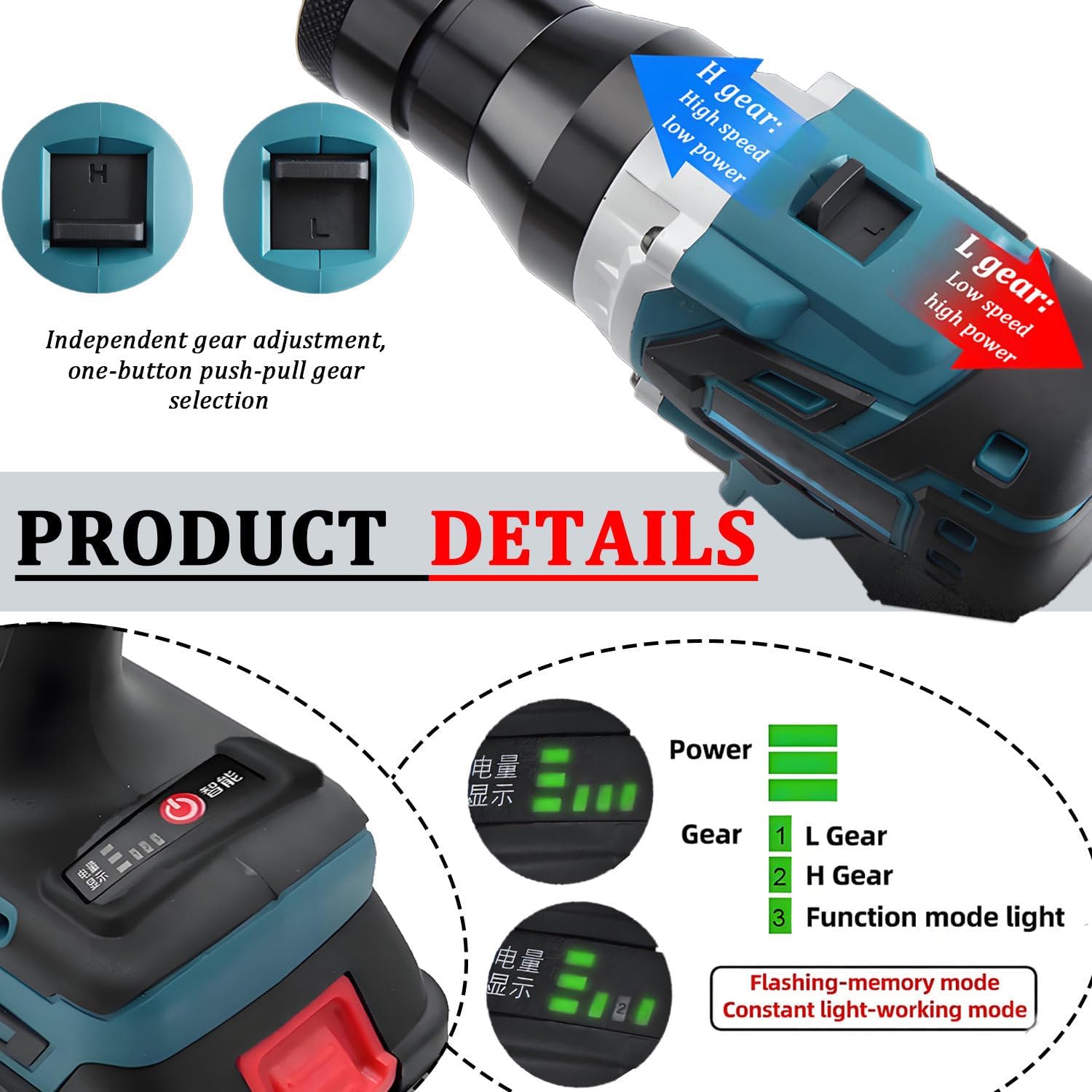 26V Brushless Cordless Rivet Gun Tool Kit, Battery Powered Electric Pop Riveter - 3.2-5.0mm Rivet Compatibility, LED Light, Portable Rivet Tool for Pro & Home Use Dual-useversion