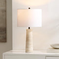 SAFAVIEH Lighting Collection Alana Ivory Travertine 25-inch Table Lamp for Bedroom, Living Room, Home Office, Desk, Nightstand (LED Bulb Included)