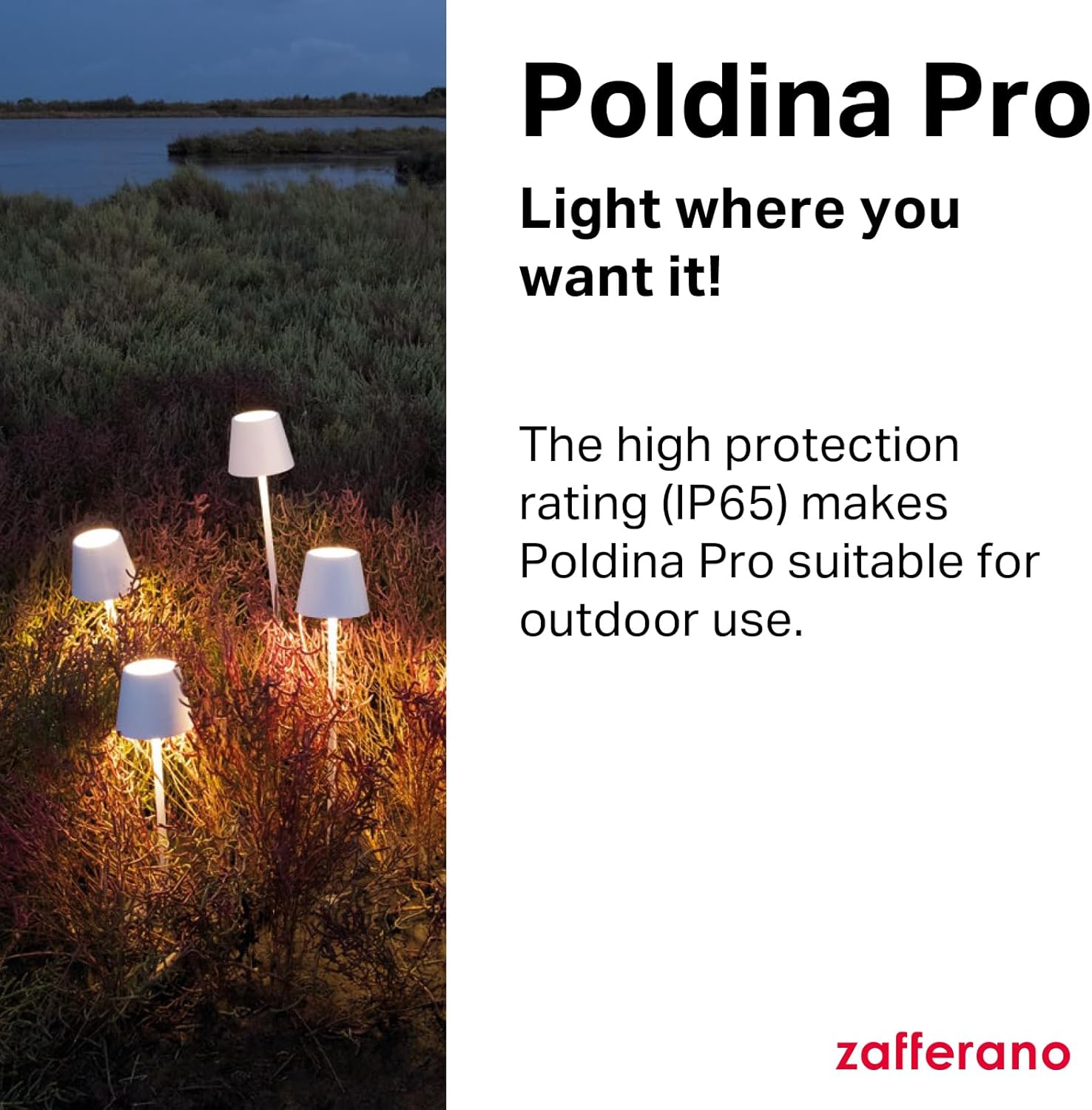 Zafferano, Poldina Pro Lamp, Rechargeable Cordless Table Lamp with Touch Controls, Suitable for Indoor and Outdoor, Dimmer, 2200-3000 K, Height 14.9 Inches, Dark Green Color