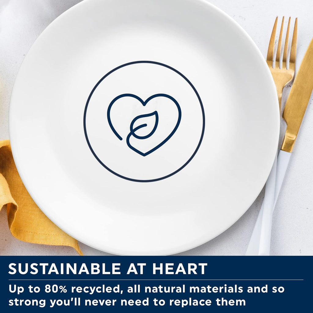 Corelle Dinnerware Set (12pc Set, Crimson Trellis)-Dinner Set for 4 4 x: Dinner Plates, Side Plates & Bowls 3 X More Durable, Half The Space & Weight of Ceramic up to 80% Recycled Glass, 1147166