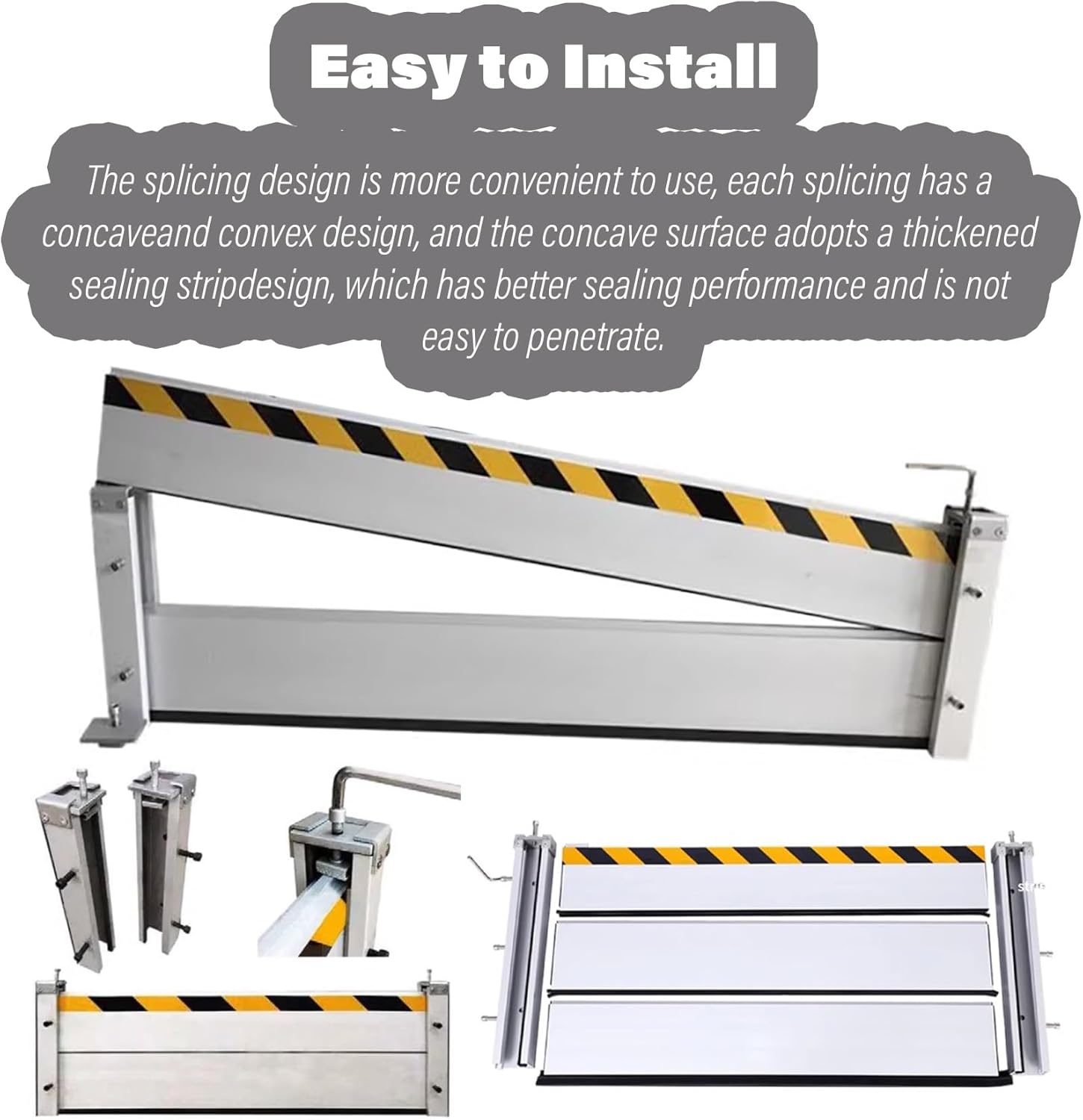 1.3ft High Garage Door Flood Barrier Threshold Kit, Detachable Aluminum Shield Door Water Stopper Barrier for Basement/ Front Door/ Gates/ Sliding Door, 2ft-13.5ft Long ( Color : H 1.3ft/0.4m , Size :