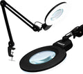 Neatfi XL Bifocal LED Magnifying Lamp, 7' Acrylic Lens, 2.25X/6X Magnification, 1,600 Lumens Dimmable | Hands-Free Close Work | Crafting, Jewelry & Reading (Black, 7-inch Lens, Non-CCT with Clamp)