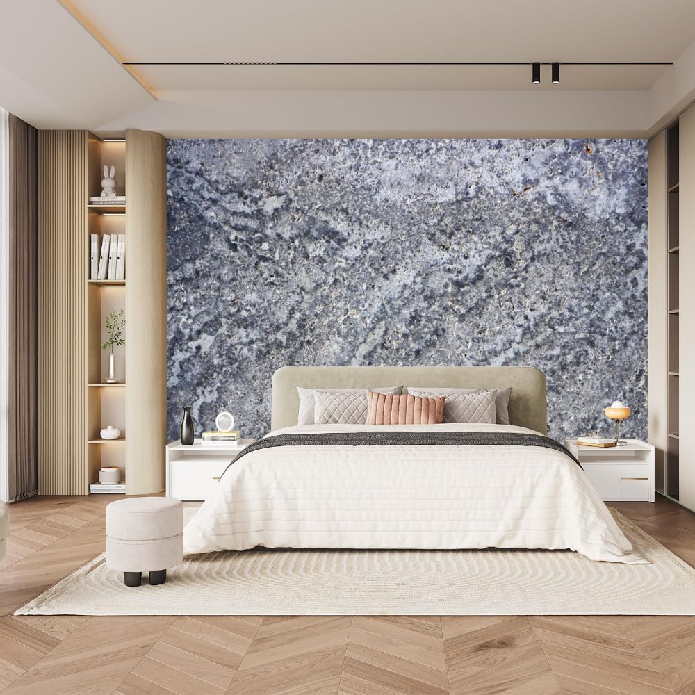 Gray Rock 3D Removable Wallpaper Self-Adhesive, Abstract Classic Wall Murals Peel and Stick Wall Stickers, for TV Sofa Background Living Room Bedroom Home Decor,116' W x91 H