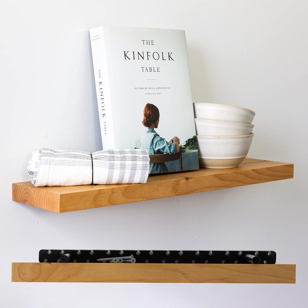 UltraShelf Solid Wood Floating Shelf for Wall Decor, Alder, 24' Long x 6' Deep