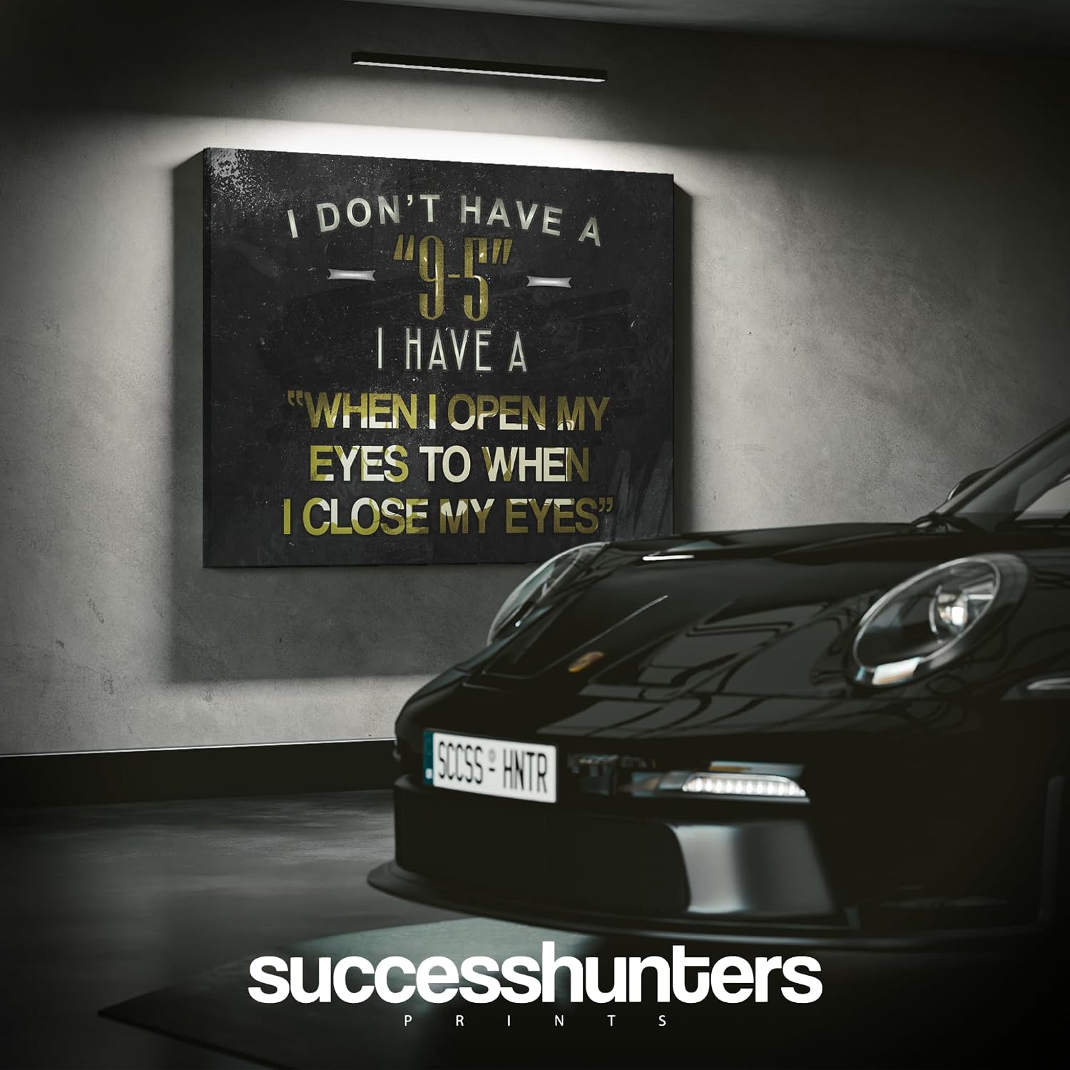 SuccessHunters Hustler Quote Canvas Print 9-5 Motivational Wall Office Decor Modern Art Entrepreners Motivation Entrepreneur Inspirational Hustler Quotes (30' x 40')