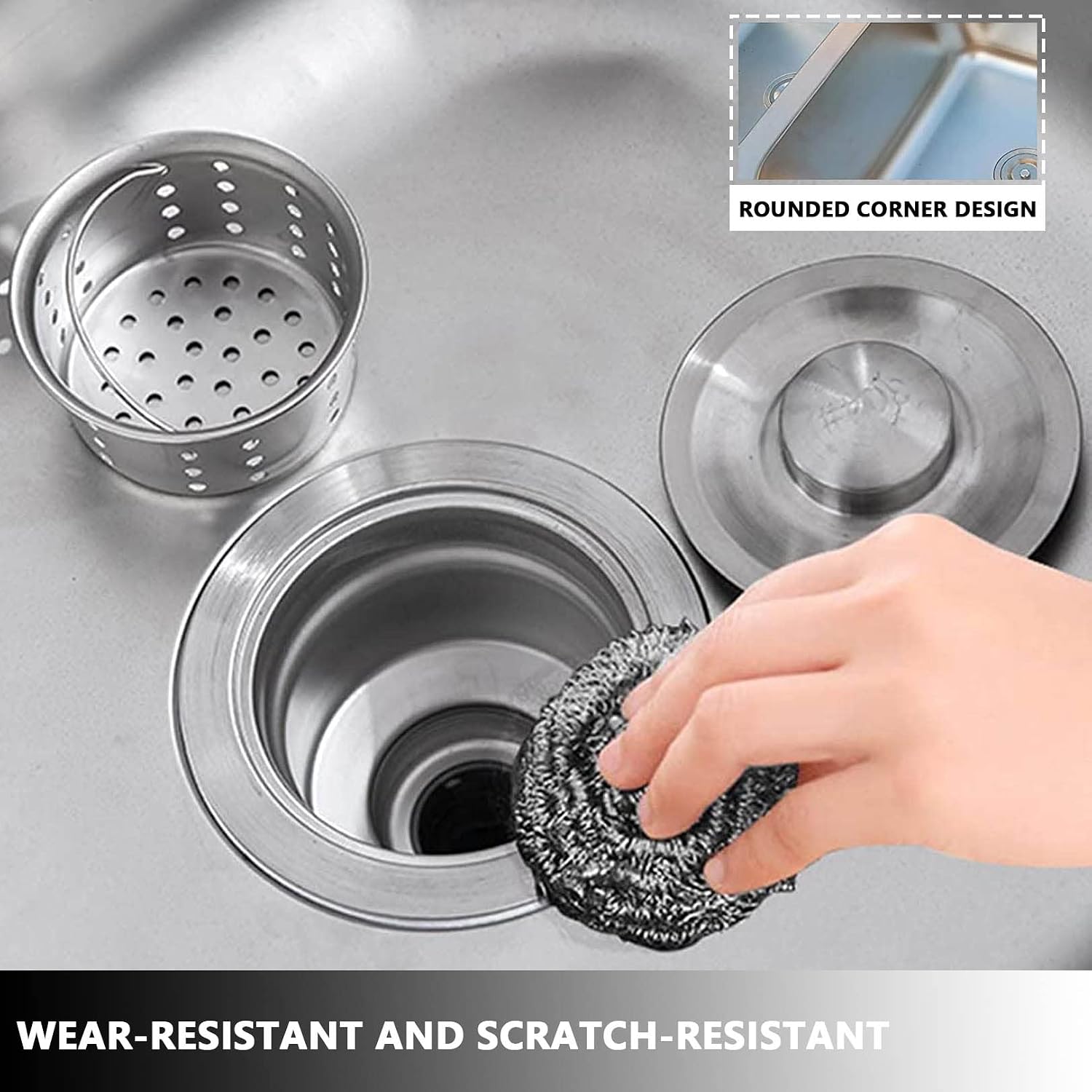 Single Bowl Sink Stainless Steel Prep Sinks Free Standing Commercial Hand Washing Basin for Laundry/Backyard/Garage, Silve