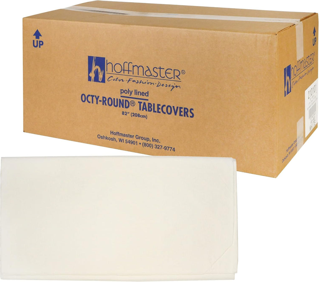 Hoffmaster Tissue/poly Tablecovers, 82' Diameter, White, 25/carton