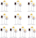 NUPTIO Tealight Candle Holders Bulk: Set of 30 Long Stemmed Candle Stands for Table Centerpiece Decor - Monet Candleholders for Floating Candles
