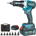16000N Portable Battery Powered Pop Rivet Insert Installation Tool Automatic Portable Air Riveter Gun Tool for Nutserts M3-M4-M5-M6-M8-M10-M12