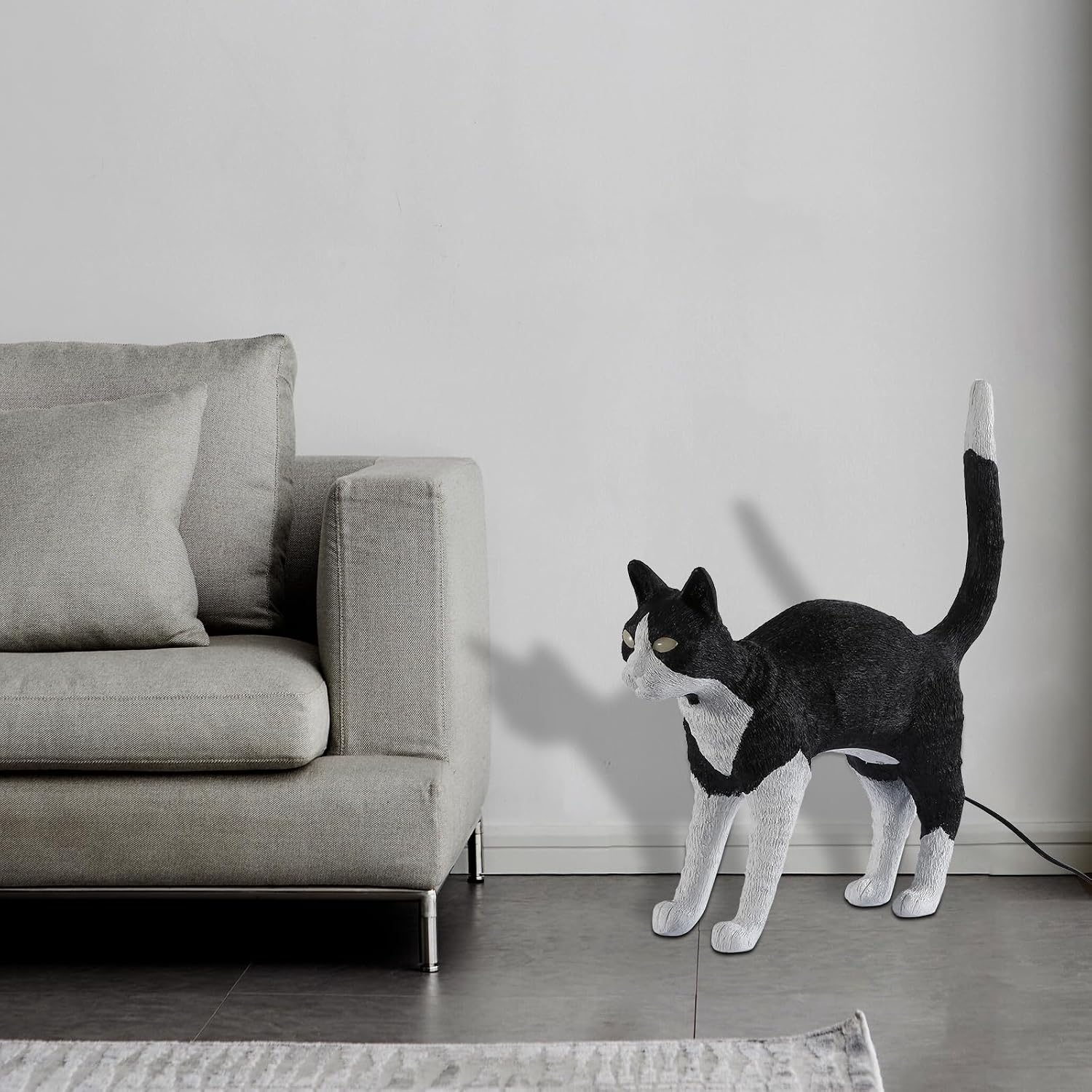 Modern Resin Carved Cat Table Lamp,Desk Lamp,Floor Lamp,Animal Lamp,Bedside LED Light for Home Decor,Living Room, Bedroom, Home Office, Kids Room(Cat)