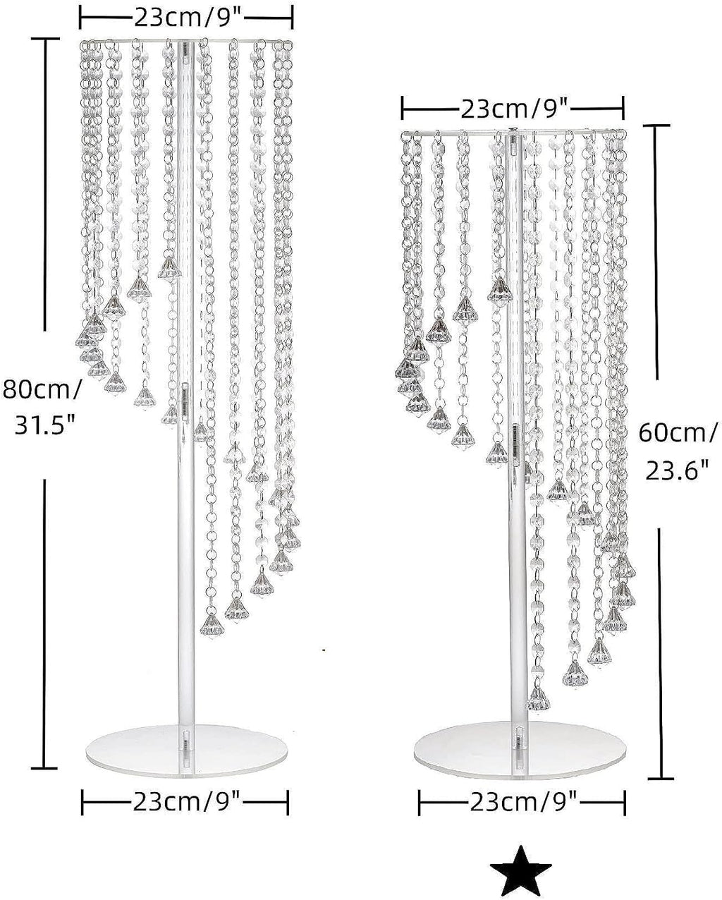 Wedding Centerpieces Decoration Flower Vase, Elegant Acrylic Crystal Stand -10 Pcs 23.6inch High Party Tables Decorations, Dining Table Chandelier Centerpiece Stands