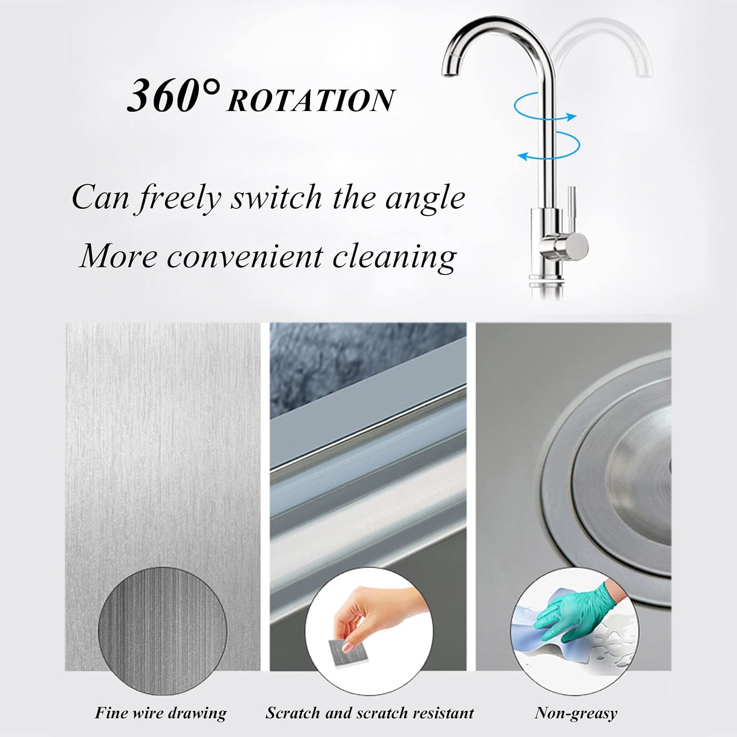 Single Bowl Sink Laundry Tub Culinary Sink Stainless Steel Commercial Utility Basin with Faucet for Outdoor Indoor, Garage, Restaurant, Kitchen, Laundry or Utility Room