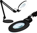 Neatfi XL LED Magnifying Lamp, Hands-Free, Dimmable, Crafts, Reading, Close Work (Black, Non-CCT with Base)