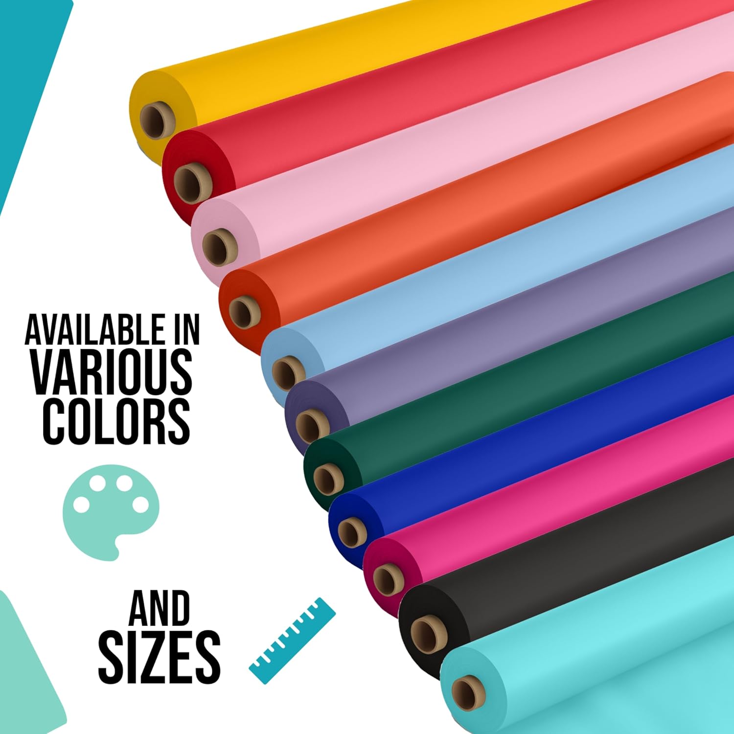 Exquisite Party Solids Dark Green Plastic Table Cover Roll Pack of 6, 40' X 100' Table Cloth Plastic Cover Roll - Premium Quality Thick 0.5 MIL Banquet Rolls - Disposable Tablecloth Rolls