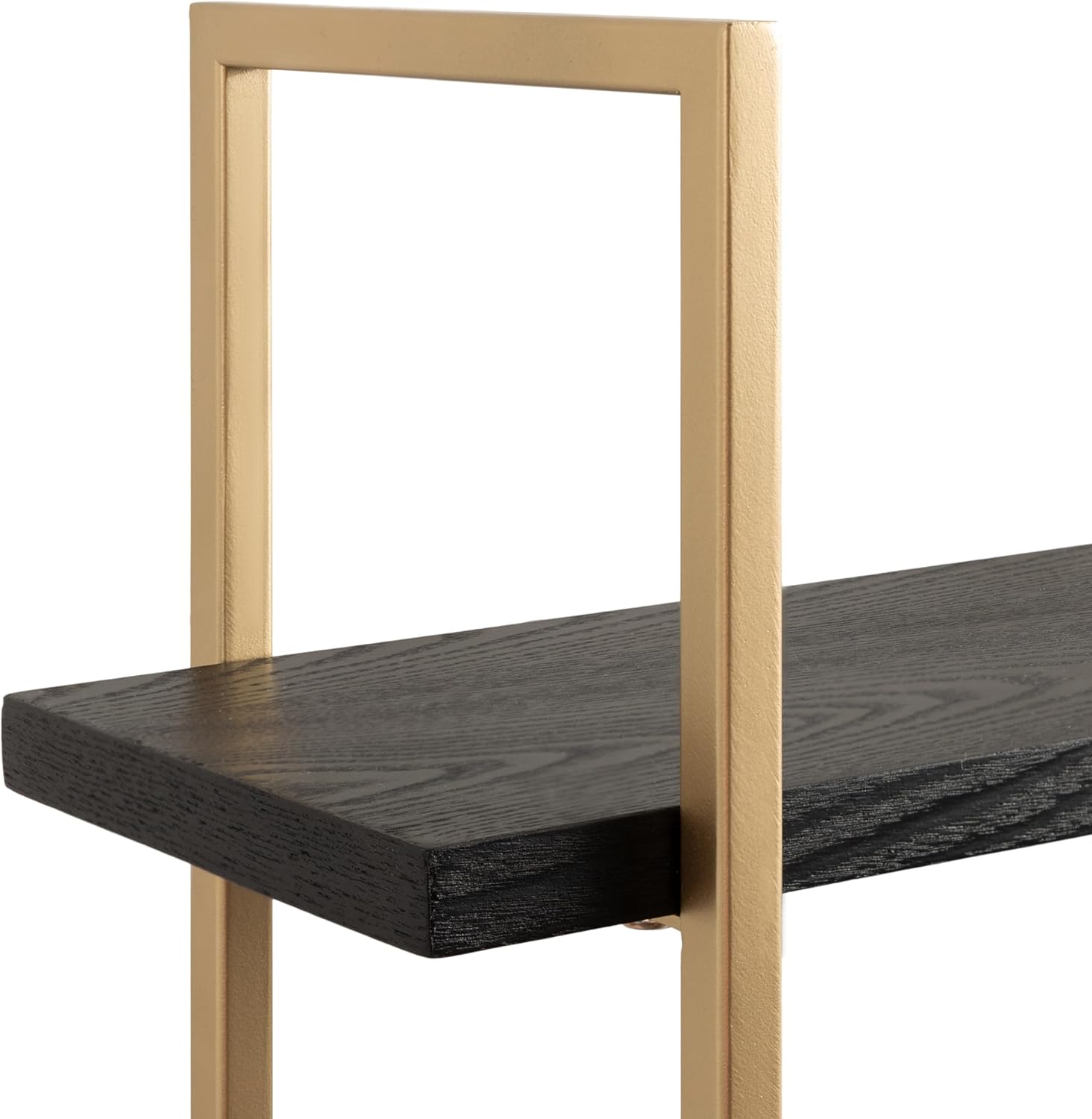 Kate and Laurel Leigh Modern 3 Tier Wall Shelf; 20 x 7 x 30; Black and Gold; Decorative Contemporary Glam Multi-Tiered Shelf Wall Organizer for Storage and Display