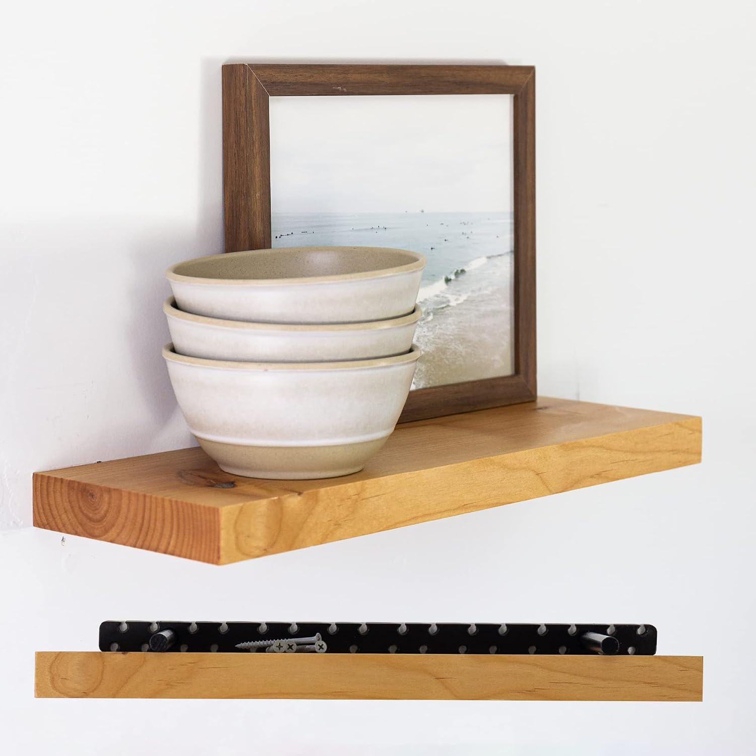 UltraShelf Solid Wood Floating Shelf for Wall Decor, Alder, 18'' Long x 6'' Deep,18'' width, 6'' depth