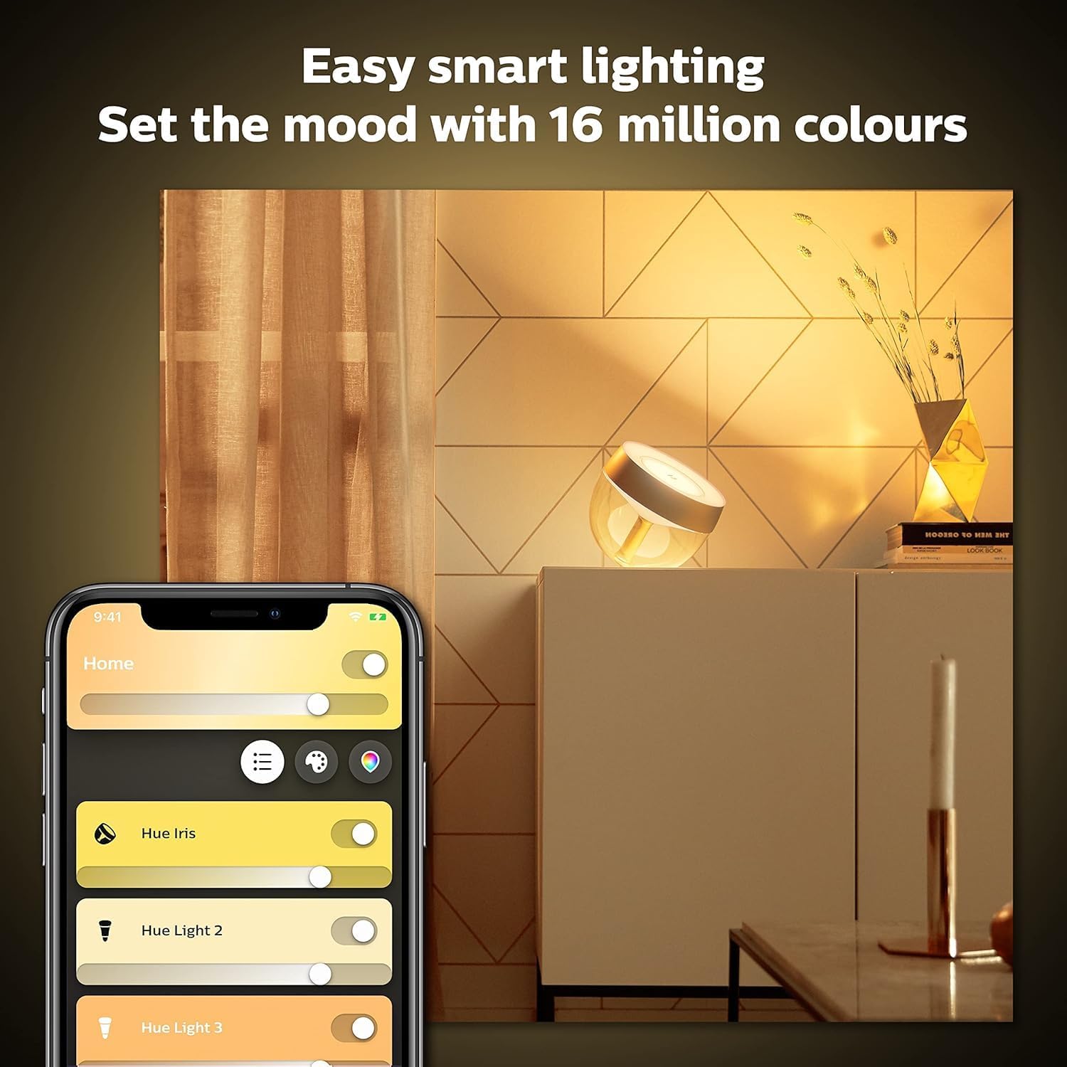Philips Hue Iris Smart Table Lamp, Gold - White and Color Ambiance LED Color-Changing Light - 1 Pack - Control with Hue App - Compatible with Alexa, Google Assistant, and Apple Homekit