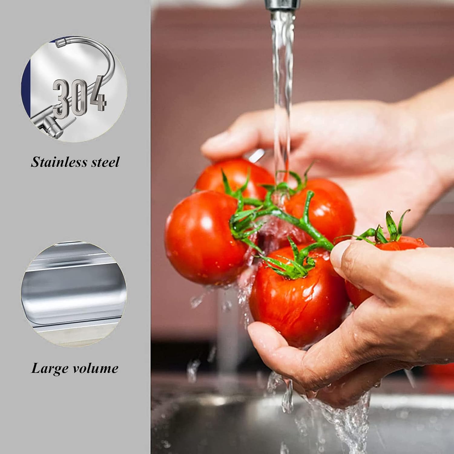 1 Compartment Single Bowl Sink Stainless Steel Commercial Kitchen Prep Utility Sink with Faucet and Backsplash, Fit for Restaurant Kitchen