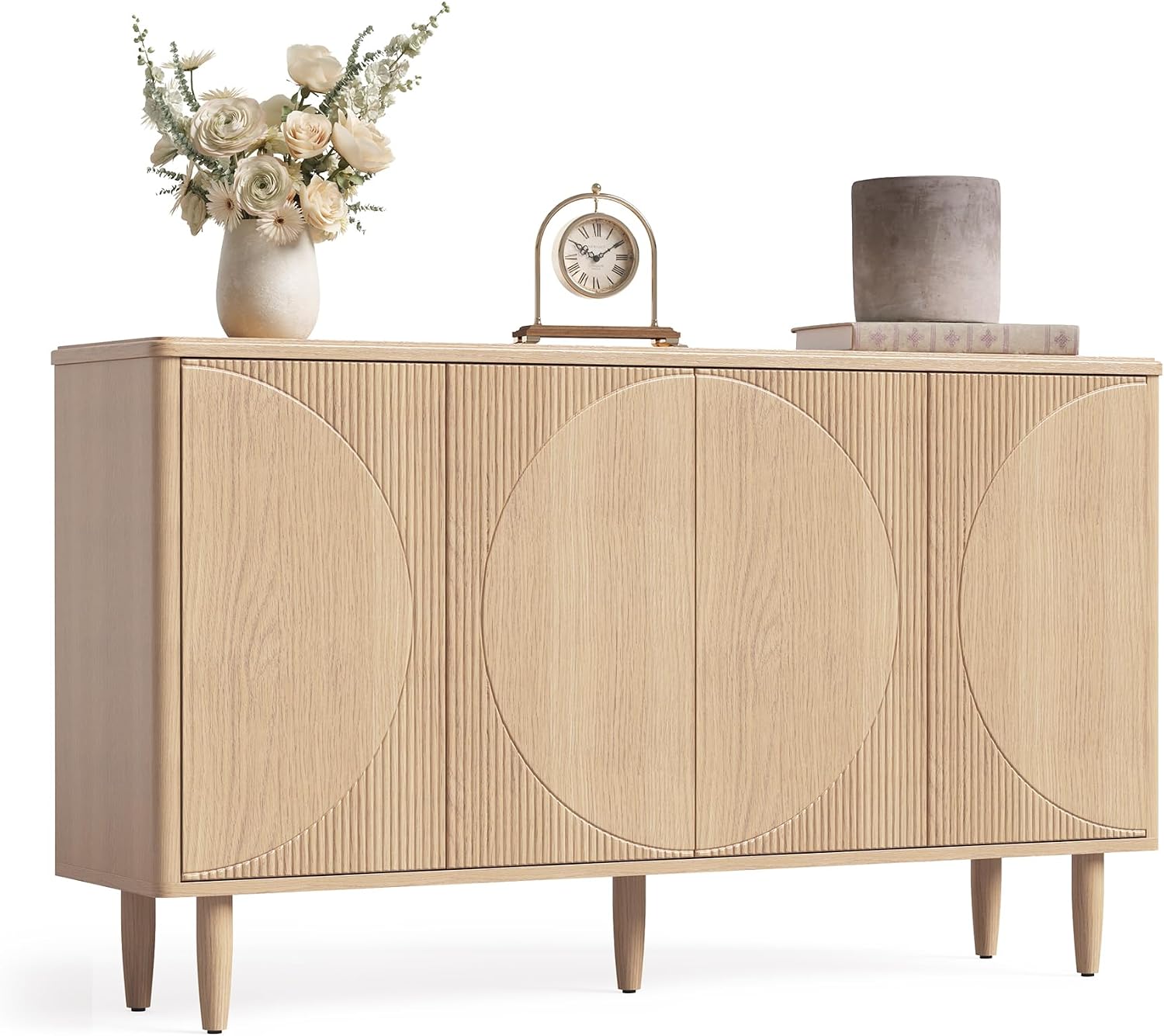 LITTLE TREE 59-Inch Buffet Cabinet Sideboard with Storage, Modern Sideboard Buffet Table with Doors for Living Room, Dining Room