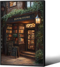 Dark Academia Bookish Posters Antique Library Bookshop Wall Art 24x36 inch Black Framed Moody Reading Canvas Painting for Living Room Library Wall Decor