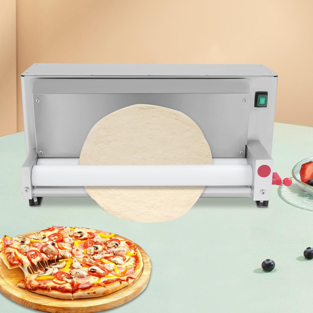 Electric Pizza Dough Roller Sheeter Machine, Automatic Commercial Pizza Press Making Machine 450W Stainless Steel Pasta Maker Machine For Bakeries Pizzerias, Restaurants Kitchens (3-18in)
