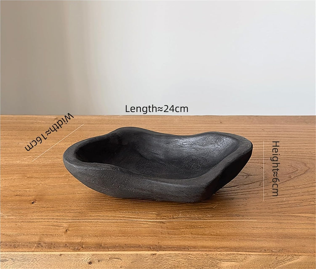 Solid Wood Fruit Tray, Log Color Creative Retro Decorative Dish - High Value Living Room & Hotel Model Room Storage Tray(Color2)
