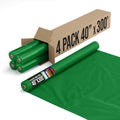 Exquisite Party Solids Emerald Green Plastic Table Cover Roll, Pack of 4-40' X 300' Table Cloth Plastic Cover Roll - Premium Quality Thick 0.5 MIL Banquet Rolls - Disposable Tablecloth Rolls