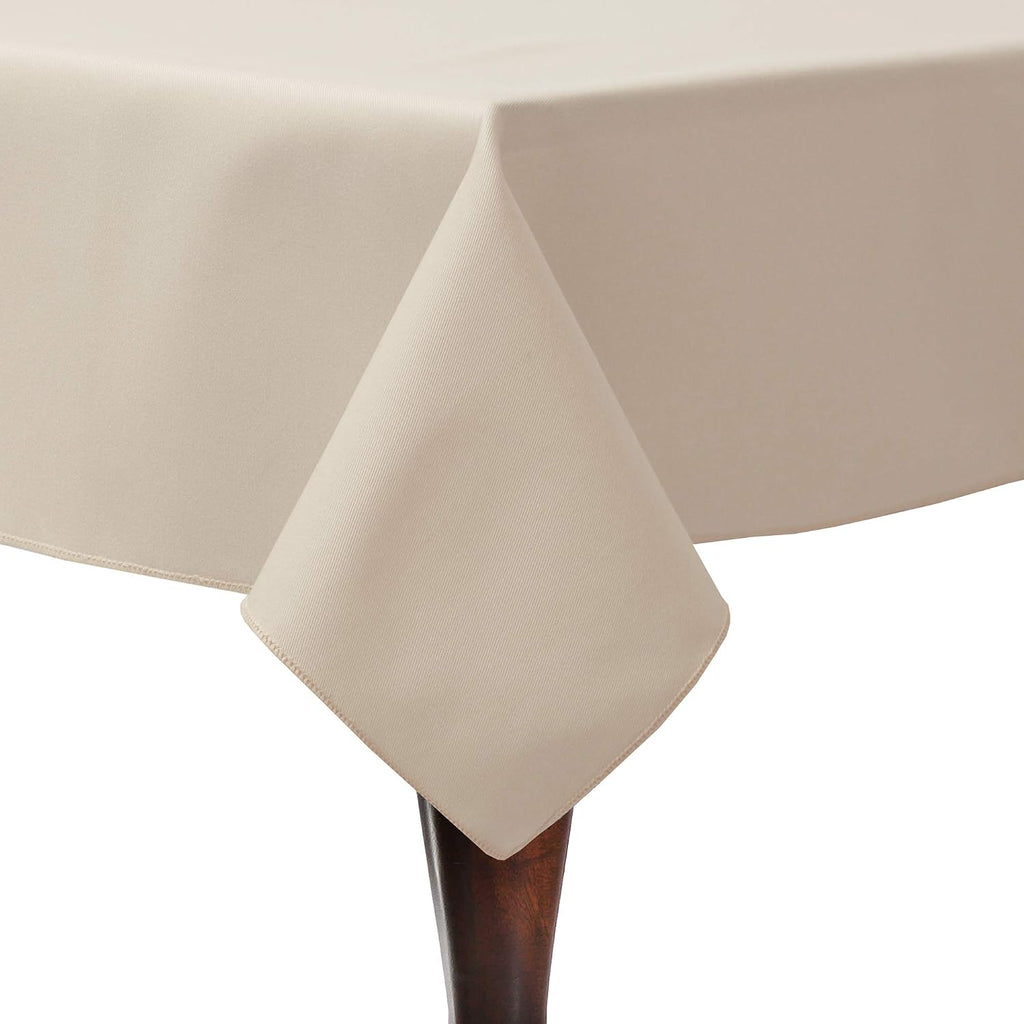 Ultimate Textile -5 Pack- Poly-Cotton Twill 72 x 72-Inch Square Tablecloth, Beige