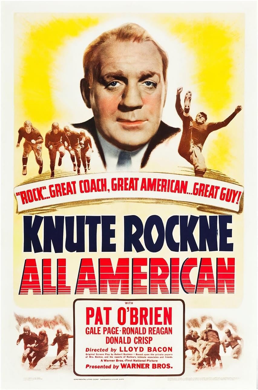 Knute Rockne All American 1940 - Vintage Sports Classic Movie Poster-24 x 36 Inches - (Framed)