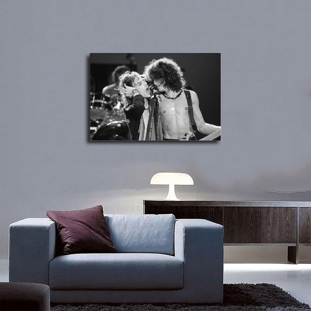 TONITOTA Joe_perry Rock Scene Classic Canvas Poster | Retro Historical Black And White Photos | Wall Art | Kitchen | Bathroom Decor | Frame 24x36inch