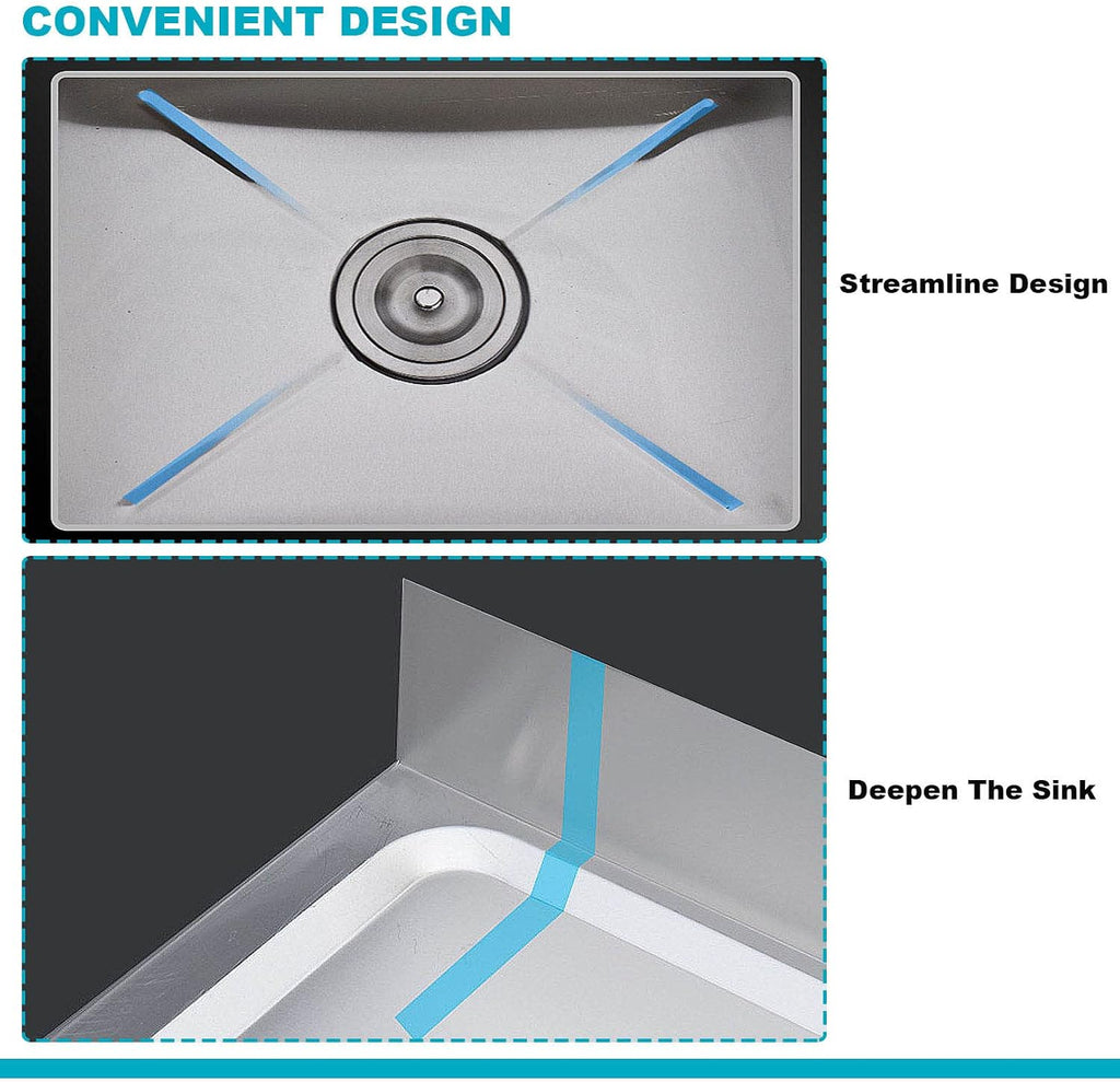 Free Standing Single Bowl Sink Stainless Steel Compartment Commercial Kitchen Sink Utility Sink for Restaurant, Kitchen, Laundry, Garage