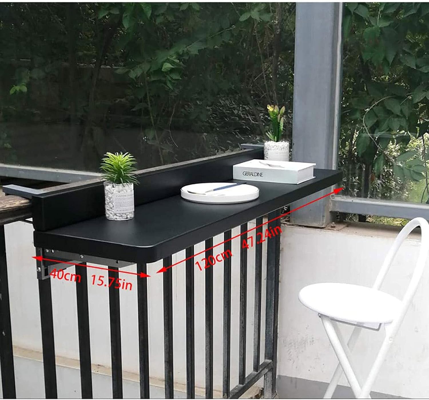 Outdoor Side Tables Balcony Table Floating Shelves Balcony Hanging Table with Adjustable Height Portable Balcony Bar Table for Railings Outdoor Wall-Mounted Floating Desks for Small Spaces