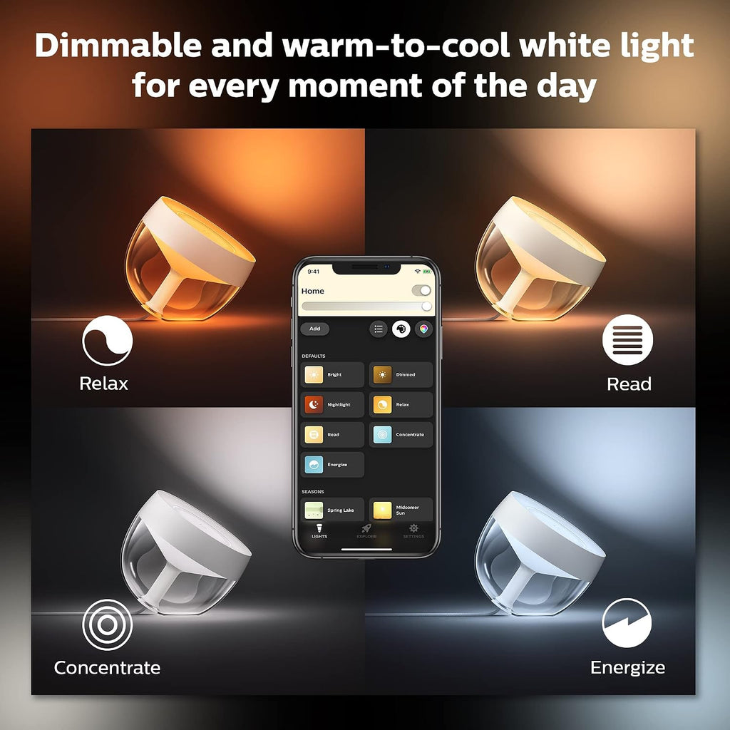 Philips Hue Iris Smart LED Table Lamp, White - White and Color Ambiance - 1 Pack - Control with Hue App - Works with Alexa, Google Assistant, and Apple Homekit