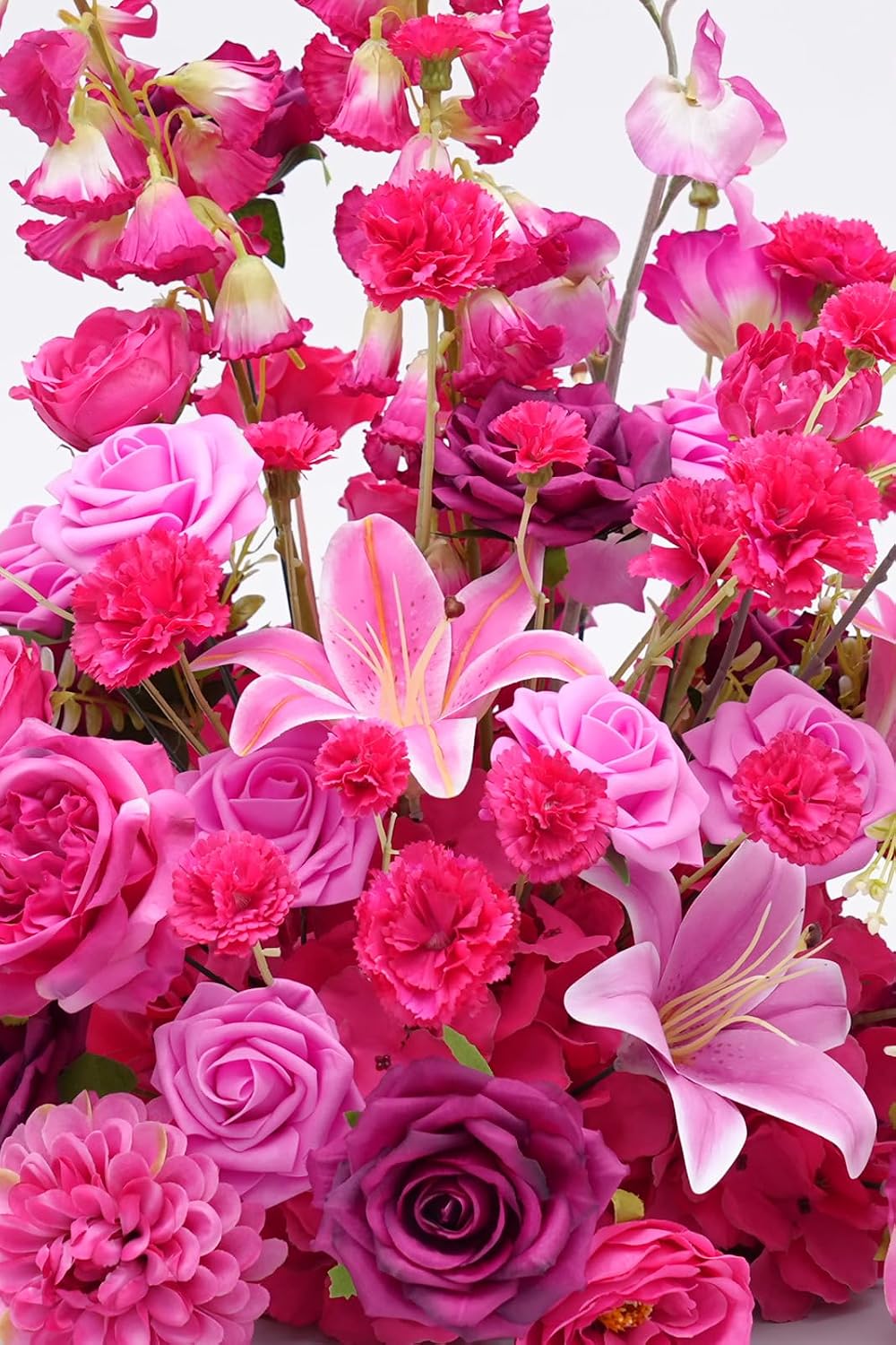 2pcs 19inch Hot Pink Free Standing Flowers Ball Bouquet Artificial Rose Arrangements Balls for Wedding Centerpieces Tables Chair Aisle Runner Flowers Decoration