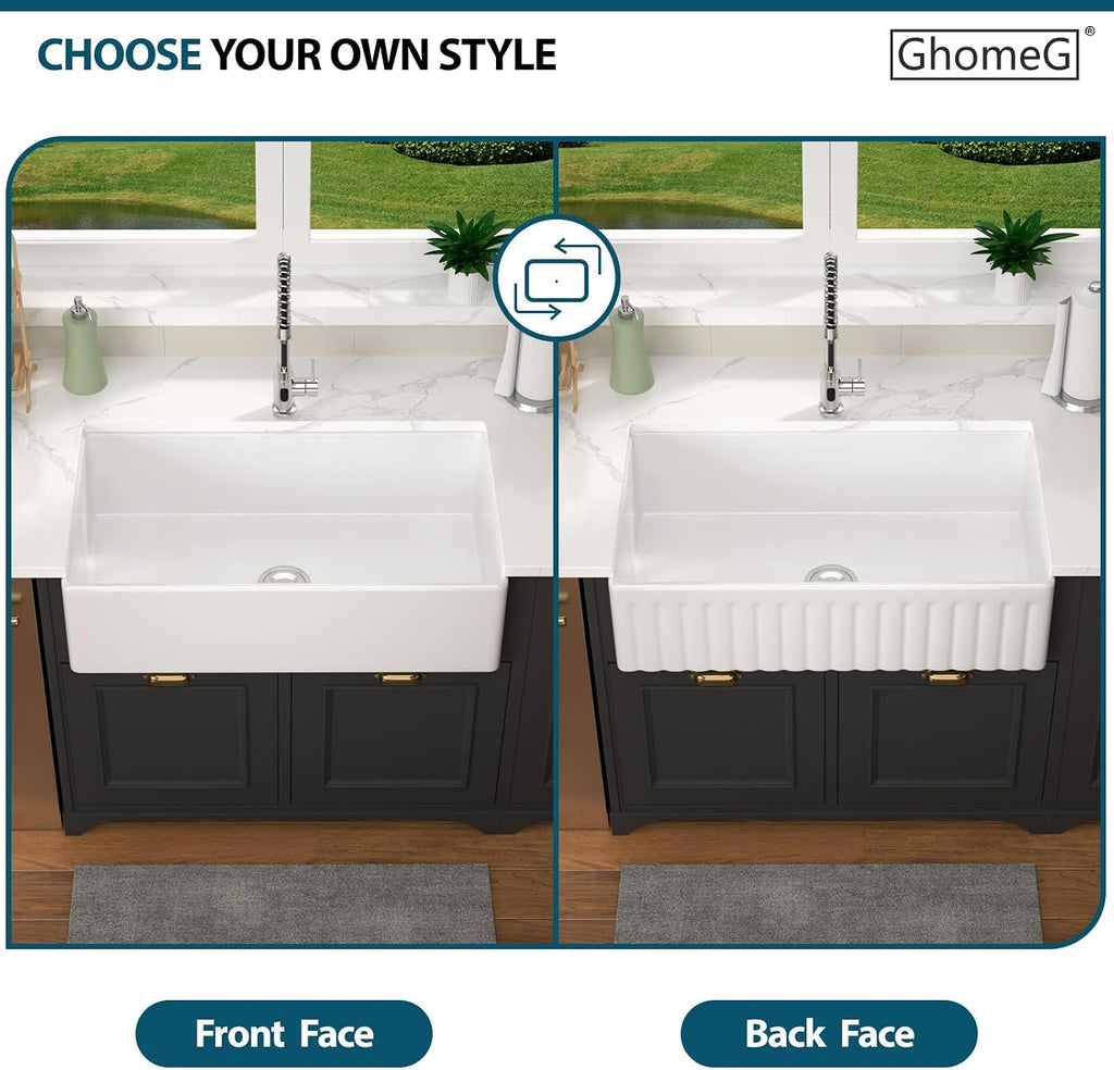 36 Large Farmhouse Sink 36x20x10 Inch White Farmhouse Kitchen Sink Fireclay Apron Front Single Bowl 10 Inch Deep Farm Barn Basin